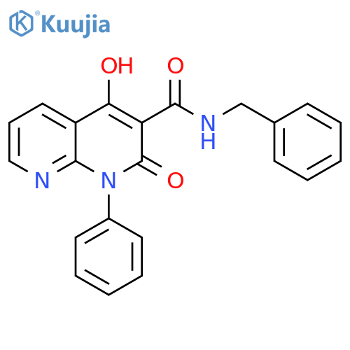 1,8-Naphthyridine-3-carboxamide,1,2-dihydro-4-hydroxy-2-oxo-1-phenyl-N-(phenylmethyl)- structure