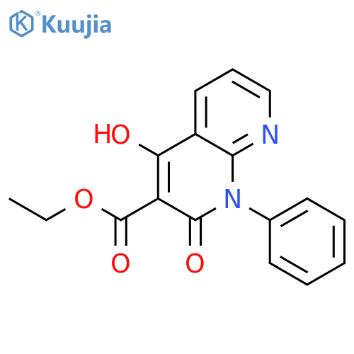 Ethyl 4-hydroxy-2-oxo-1-phenyl-1,2-dihydro-1,8-naphthyridine-3-carboxylate structure