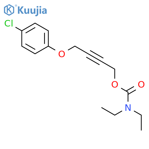 Carbamic acid, diethyl-, 4-(4-chlorophenoxy)-2-butynyl ester structure