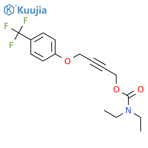 Carbamic acid, diethyl-, 4-[4-(trifluoromethyl)phenoxy]-2-butynyl ester structure