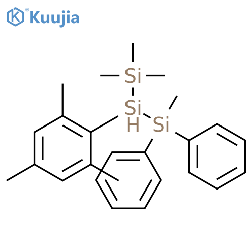 1,1,1,3-Tetramethyl-3,3-diphenyl-2-(2,4,6-trimethylphenyl)trisilane structure