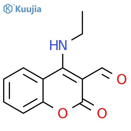 2h-1-benzopyran-3-carboxaldehyde, 4-(ethylamino)-2-oxo- (en) structure