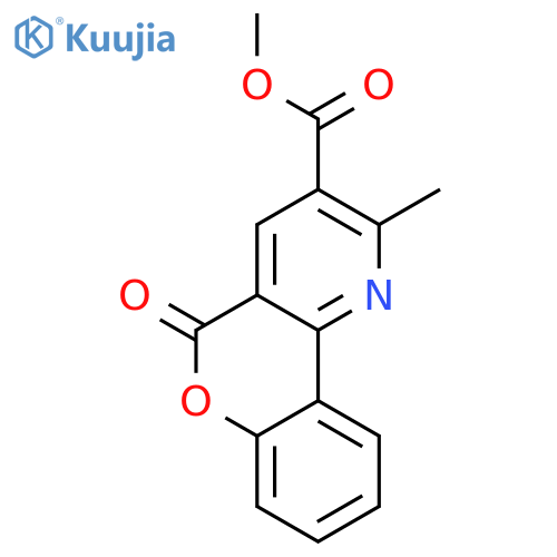 5H-[1]Benzopyrano[4,3-b]pyridine-3-carboxylic acid, 2-methyl-5-oxo-, methyl  ester (en) structure