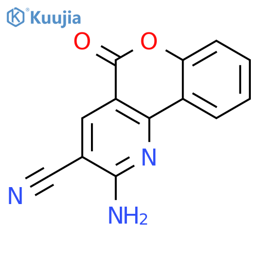 5H-[1]Benzopyrano[4,3-b]pyridine-3-carbonitrile, 2-amino-5-oxo- (en) structure