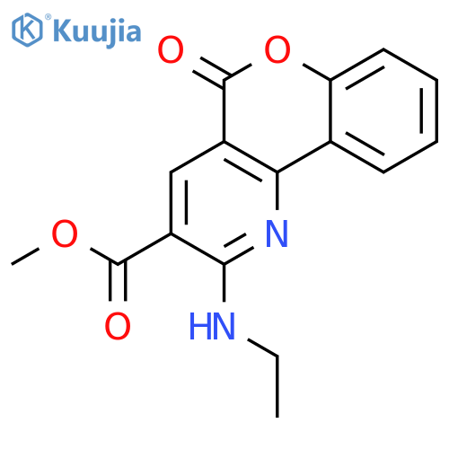 5H-[1]Benzopyrano[4,3-b]pyridine-3-carboxylic acid, 2-(ethylamino)-5-oxo-,  methyl ester (en) structure