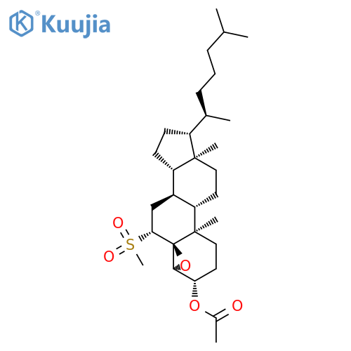 Cholestan-3-ol, 4,5-epoxy-6-(methylsulfonyl)-, acetate, (3b,4a,5a,6b)- structure