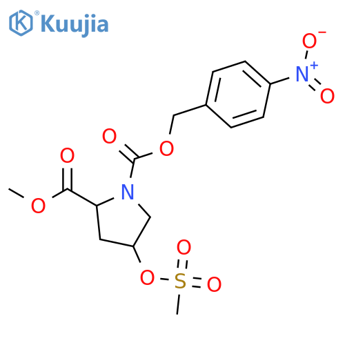 (2S,4R)-2-Methyl 1-(4-nitrobenzyl) 4-((methylsulfonyl)oxy)pyrrolidine-1,2-dicarboxylate structure