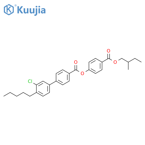 [1,1'-Biphenyl]-4-carboxylic acid, 3'-chloro-4'-pentyl-,4-[(2-methylbutoxy)carbonyl]phenyl ester structure