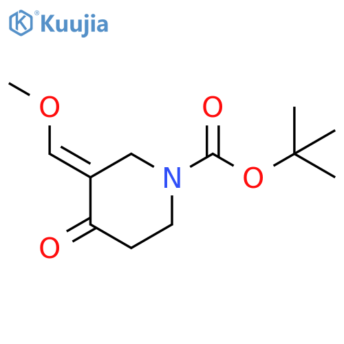 3-Methoxymethylene-4-oxo-piperidine-1-carboxylic acid tert-butyl ester structure