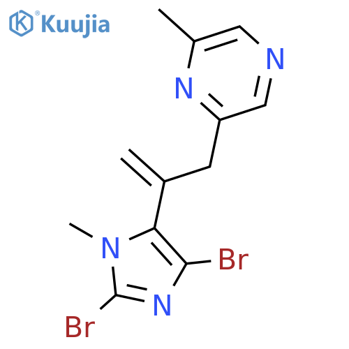 Pyrazine,2-[2-(2,4-dibromo-1-methyl-1H-imidazol-5-yl)-2-propen-1-yl]-6-methyl- structure