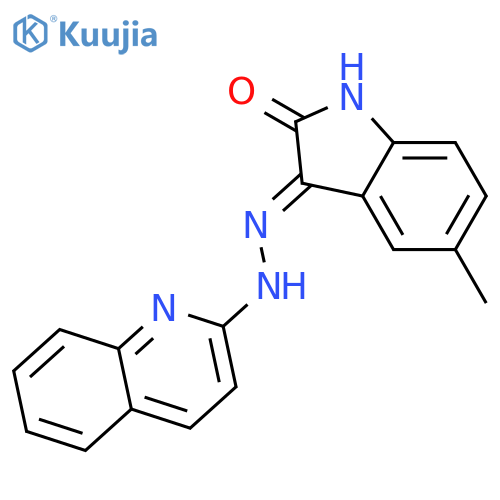1H-Indole-2,3-dione, 5-methyl-, 3-(2-quinolinylhydrazone) structure