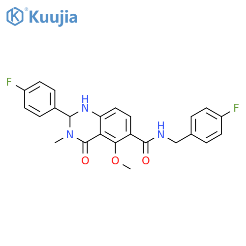 6-Quinazolinecarboxamide, 2-(4-fluorophenyl)-N-[(4-fluorophenyl)methyl]-1,2,3,4-tetrahydro-5-methoxy-3-methyl-4-oxo- structure