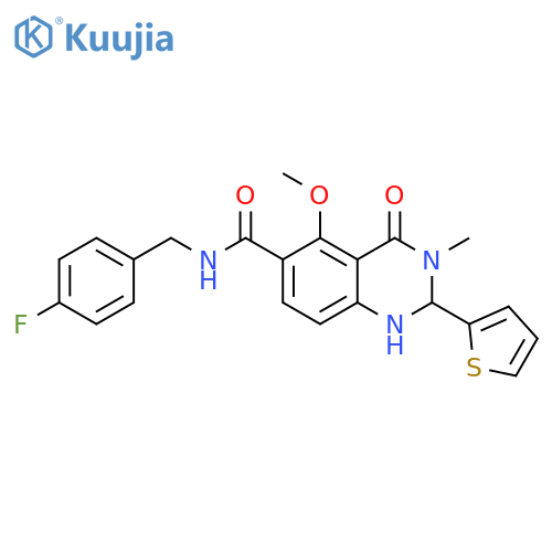 6-Quinazolinecarboxamide, N-[(4-fluorophenyl)methyl]-1,2,3,4-tetrahydro-5-methoxy-3-methyl-4-oxo-2-(2-thienyl)- structure