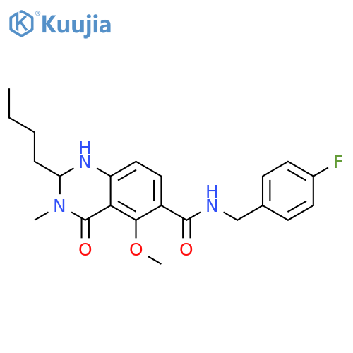 6-Quinazolinecarboxamide, 2-butyl-N-[(4-fluorophenyl)methyl]-1,2,3,4-tetrahydro-5-methoxy-3-methyl-4-oxo- structure