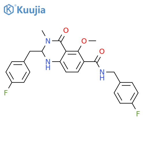6-Quinazolinecarboxamide, N,2-bis[(4-fluorophenyl)methyl]-1,2,3,4-tetrahydro-5-methoxy-3-methyl-4-oxo- structure