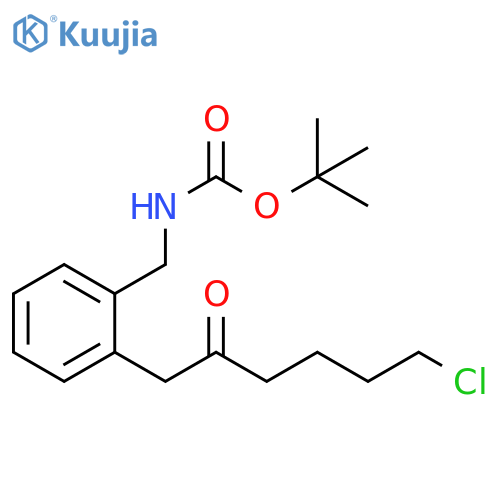 Carbamic acid, N-[[2-(6-chloro-2-oxohexyl)phenyl]methyl]-, 1,1-dimethylethyl ester structure