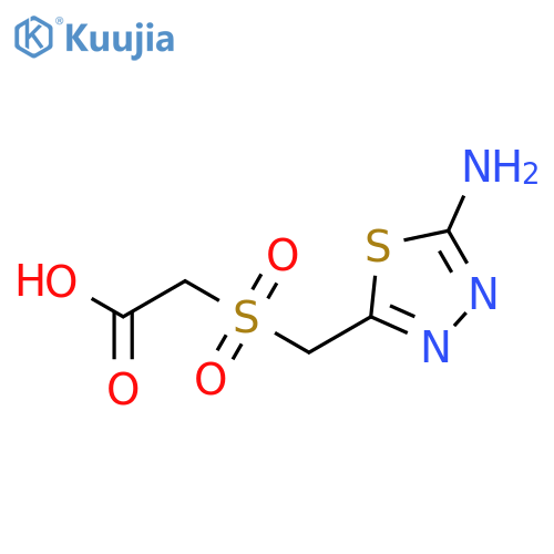 2-(((5-Amino-1,3,4-thiadiazol-2-yl)methyl)sulfonyl)acetic acid structure