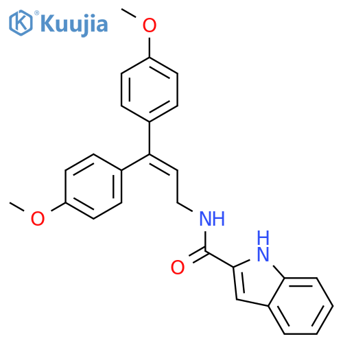 1H-Indole-2-carboxamide, N-[3,3-bis(4-methoxyphenyl)-2-propenyl]- structure