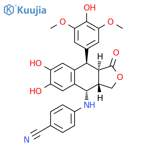 Benzonitrile, 4-[[(3aS,4S,9R,9aR)-1,3,3a,4,9,9a-hexahydro-6,7-dihydroxy-9-(4-hydroxy-3,5-dimethoxyphenyl)-1-oxonaphtho[2,3-c]furan-4-yl]amino]- structure