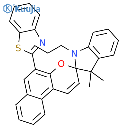 Spiro[2H-indole-2,3'-[3H]naphtho[2,1-b]pyran], 5'-(2-benzothiazolyl)-1,3-dihydro-3,3-dimethyl-1-propyl- structure