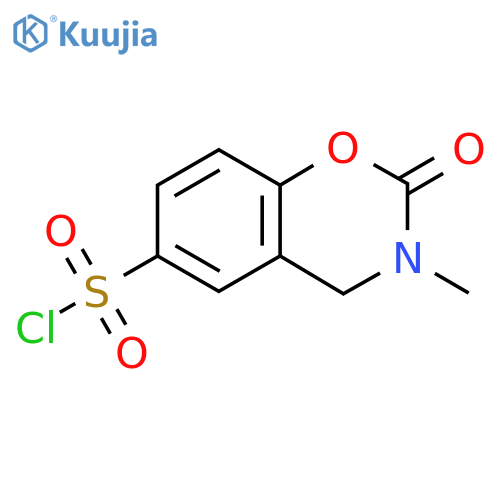 3-Methyl-2-oxo-3,4-dihydro-2H-1,3-benzoxazine-6-sulfonyl chloride structure