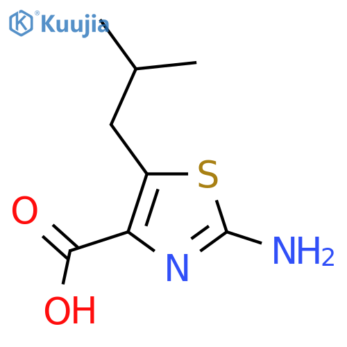 2-amino-5-(2-methylpropyl)-1,3-thiazole-4-carboxylic acid structure