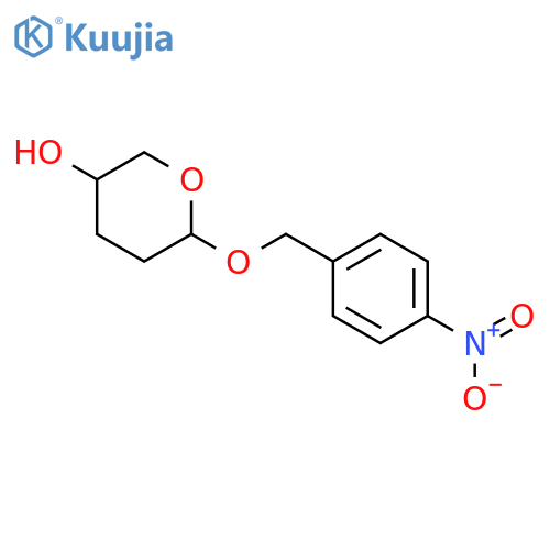 2H-Pyran-3-ol, tetrahydro-6-[(4-nitrophenyl)methoxy]-, (3R,6R)-rel-(-)- structure