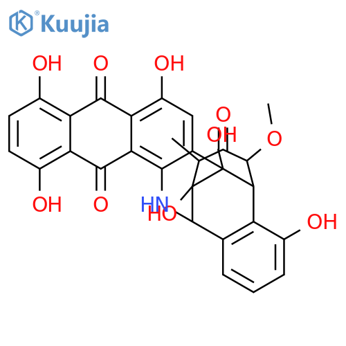 9,8,14-[1]Butanyl[4]ylideneanthra[1,2-b]benz[f]azocine-5,16,19-trione,8,9,14,15-tetrahydro-1,4,6,8,10,17-hexahydroxy-20-methoxy-18-methyl-,(8R,9R,14S,17S,18R)- (9CI) structure