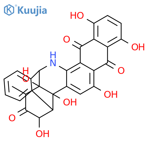 9,8,14-[1]Butanyl[4]ylideneanthra[1,2-b]benz[f]azocine-5,16,19-trione,8,9,14,15-tetrahydro-1,4,6,8,17,20-hexahydroxy-18-methyl-, (8R,9R,14S,17S,18R)-(9CI) structure