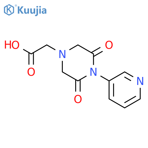 3,5-dioxo-4-(3-pyridinyl)-1-Piperazineacetic acid structure