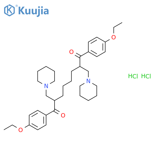 1,8-bis(4-ethoxyphenyl)-2,7-bis(piperidin-1-ylmethyl)octane-1,8-dione dihydrochloride structure