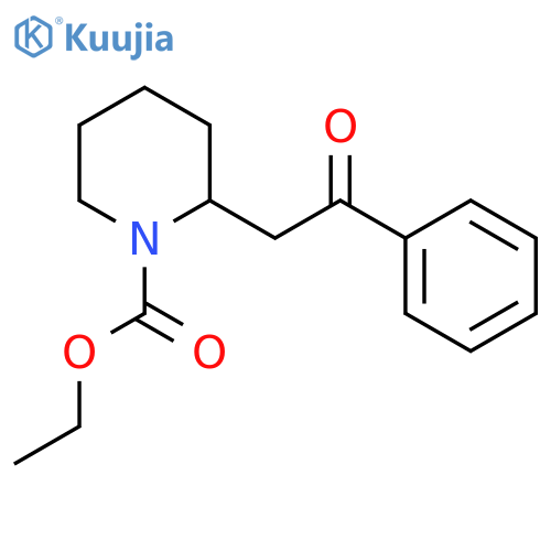 1-Piperidinecarboxylic acid, 2-(2-oxo-2-phenylethyl)-, ethyl ester, (±)- structure
