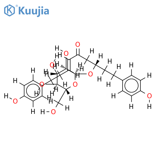 (-)-(3S,6E)-1,9-bis(p-hydroxyphenyl)-3-hydroxynon-6-en-5-one 3-O-beta-D-glucoside structure