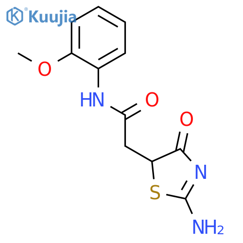 2-(2-imino-4-oxo-1,3-thiazolidin-5-yl)-N-(2-methoxyphenyl)acetamide structure