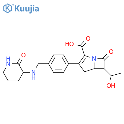 1-Azabicyclo[3.2.0]hept-2-ene-2-carboxylic acid,6-(1-hydroxyethyl)-7-oxo-3-[4-[[(2-oxo-3-piperidinyl)amino]methyl]phenyl]- structure