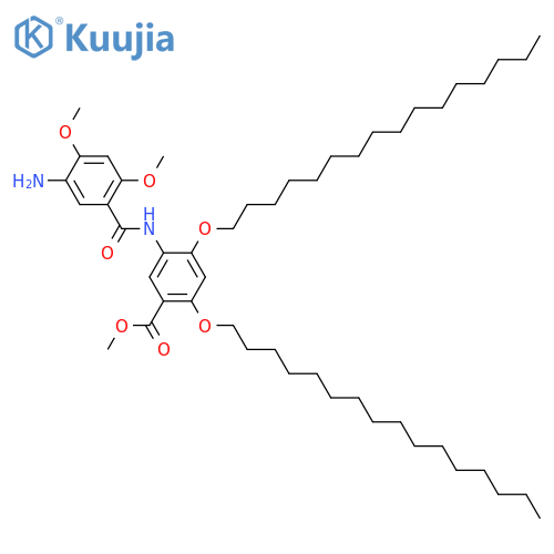 Benzoic acid, 5-[(5-amino-2,4-dimethoxybenzoyl)amino]-2,4-bis(hexadecyloxy)-, methyl ester structure
