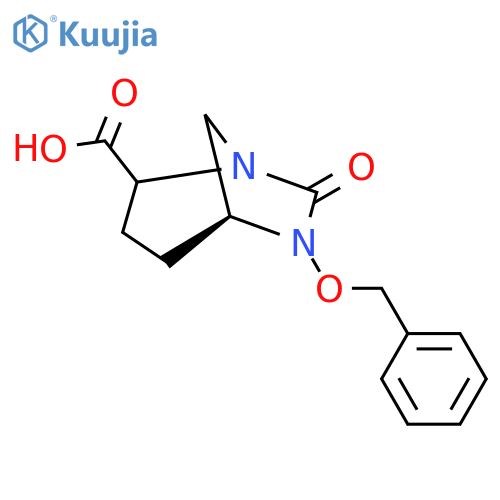 (1S,2R,5S)-6-benzyloxy-7-oxo-1,6-diazabicyclo[3.2.1]octane-2-carboxylic acid structure
