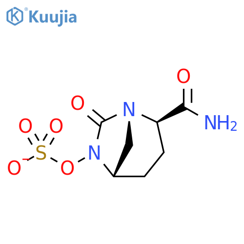 Sulfuric acid, mono[(1S,2R,5S)-2-(aminocarbonyl)-7-oxo-1,6-diazabicyclo[3.2.1]oct-6-yl] ester, ion(1-) structure