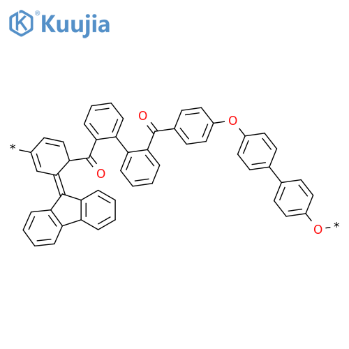 Poly(oxy-1,4-phenylene-9H-fluoren-9-ylidene-1,4-phenyleneoxy-1,4-phenylenecarbonyl[1,1'-biphenyl]-2,2'-diylcarbonyl-1,4-phenylene) structure