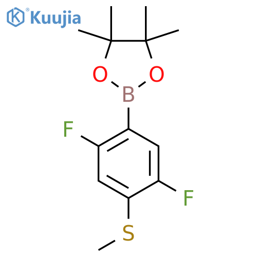 2,5-Difluoro-4-(methylsulfanyl)phenylboronic acid, pinacol ester structure