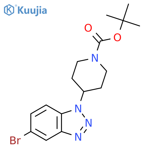 tert-butyl 4-(5-bromo-1H-1,2,3-benzotriazol-1-yl)piperidine-1-carboxylate structure