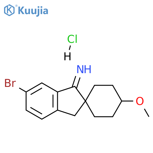 trans-6'-bromo-4-methoxy-spiro[cyclohexane-1,2'-indane]-1'-imine;hydrochloride structure