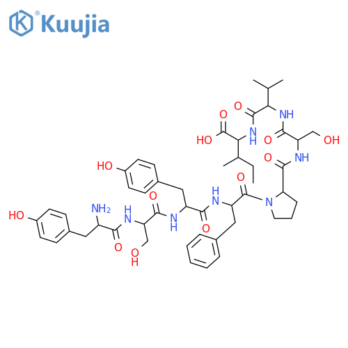 L-Isoleucine,N-[N-[N-[1-[N-[N-(N-L-tyrosyl-L-seryl)-L-tyrosyl]-L-phenylalanyl]-L-prolyl]-L-seryl]-L-valyl]- structure