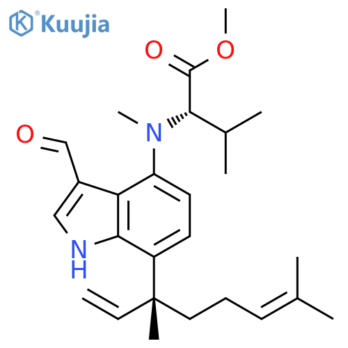 L-Valine, N-[7-(1-ethenyl-1,5-dimethyl-4-hexenyl)-3-formyl-1H-indol-4-yl]-N-methyl-, methyl ester, (R)- (9CI) structure