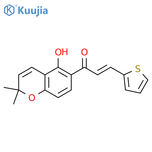(E)-1-(5-Hydroxy-2,2-dimethylchromen-6-yl)-3-thiophen-2-ylprop-2-en-1-one structure