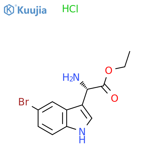 (S)-Ethyl 2-amino-2-(5-bromo-1H-indol-3-yl)acetate hydrochloride structure