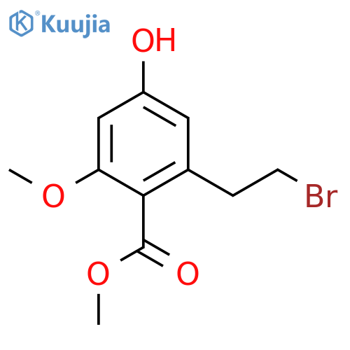 Benzoic acid, 2-(2-bromoethyl)-4-hydroxy-6-methoxy-, methyl ester structure