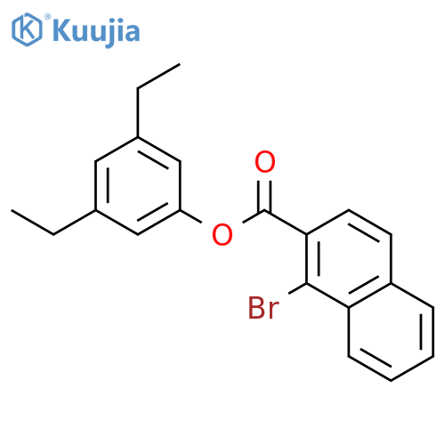 2-Naphthalenecarboxylic acid, 1-bromo-, 3,5-diethylphenyl ester structure
