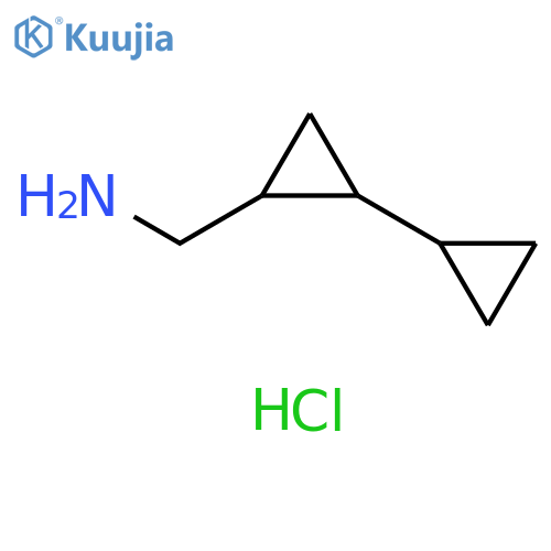 (2-Cyclopropylcyclopropyl)methanamine hydrochloride structure