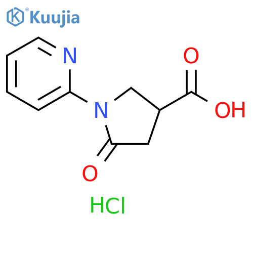 5-oxo-1-(2-pyridyl)pyrrolidine-3-carboxylic acid;hydrochloride structure
